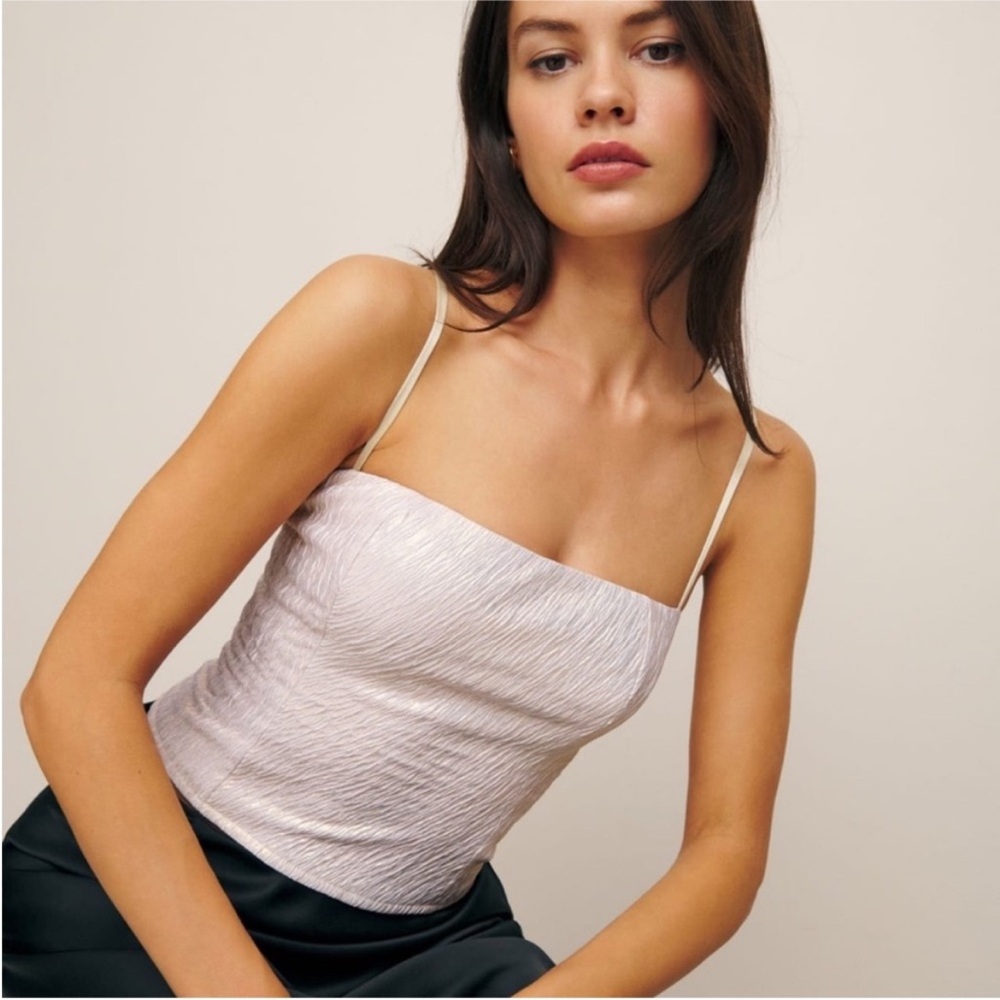 Reformation Overland Top in Pearl size 0